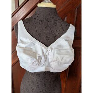 Glamorise Womens Full Figure White Cotton Lace Support Bra Size 42DD
